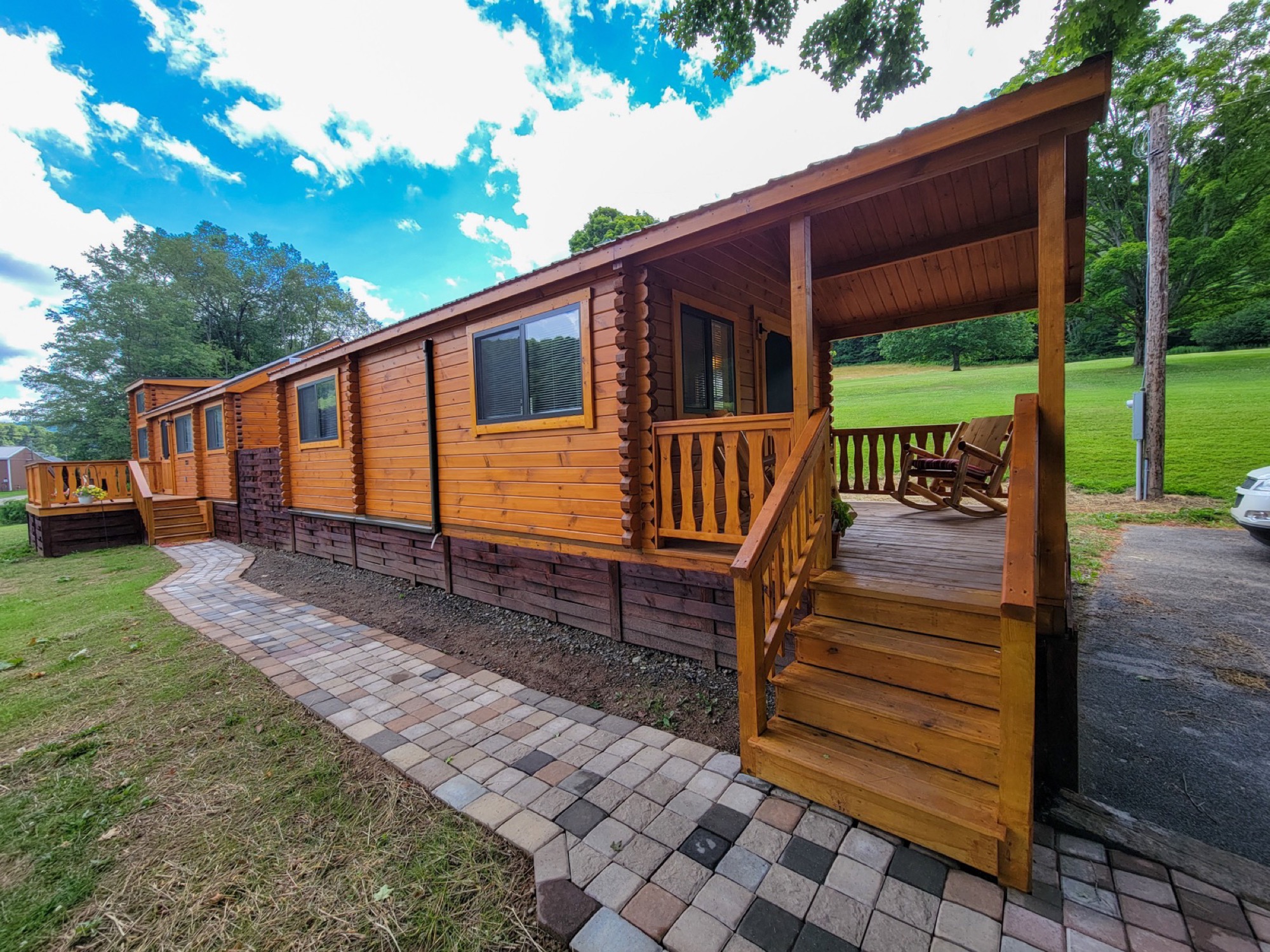 Cabin exterior and deck
